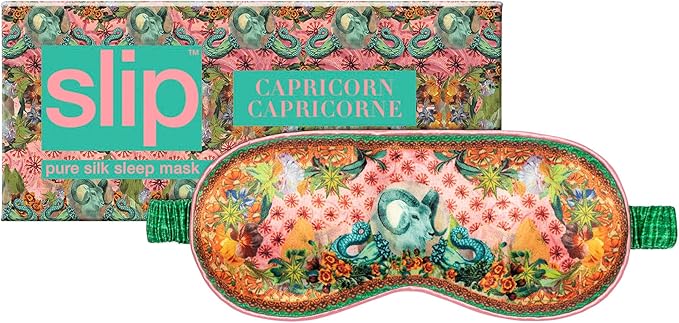 slip Pure Silk Sleep Mask - 100% Pure 22 Momme Mulberry Silk Eye Mask - Comfortable Sleeping Mask with Elastic Band, Zodiac Collection: Capricorn