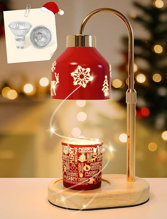 Seniny Christmas Candle Warmer Lamp with Timer, Adjustable Height Dimmable Lamp Candle Warmer for Jar Candles, Electric Warming Light, Home Decor Flameless Wax Melter Lamps, Birthday Gifts for Women