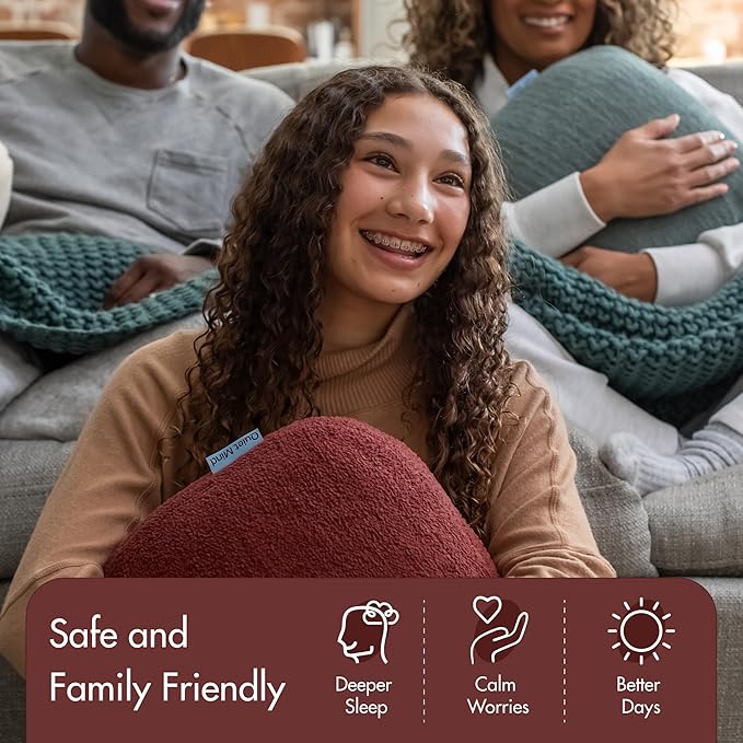 Quiet Mind Weighted Pillow for Adults 6 Lbs - Get Better Sleep - Sustainably Made and Chemical Free - Machine Washable (Small, Chili Oil)