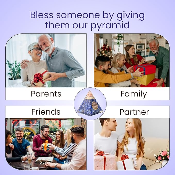 Orgone Pyramid of Success – Lapis Lazuli Orgonite for Honesty, Self-Awareness, Chakra Balancing, Meditation, Reiki Healing, EMF Protection & Positive Energy Enhancement