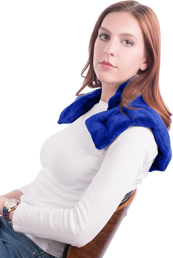 Mars Wellness Heated Microwave Heating Pad for Neck and Shoulders - Herbal Hot/Cold Deep Penetrating Aromatherapy Heated Neck Wrap Microwavable Shoulder Wrap (Slate Blue)