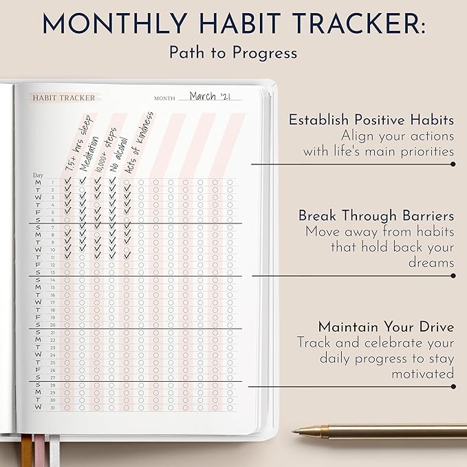 RYVE Daily Gratitude Journal for Women: 6-Month Guided Positivity & Wellness Journal with Prompts - Affirmation, Mindfulness, Self Help & Reflection, Gratitude Journal Notebook, Manifestation Journal