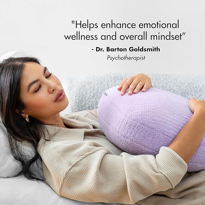 Quiet Mind Lavender Scented Weighted Body Pillow for Kids & Adults, Small (6lb) – Lavendar Infused Aroma with Recycled Glass Beads & Chemical-Free Fabric – Sensory Sleep Cuddle Pillow