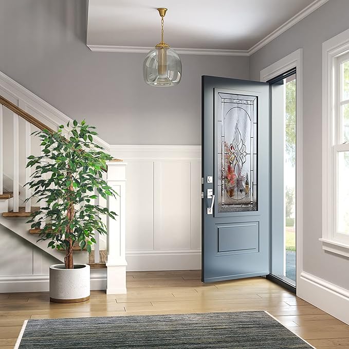 Artificial Ficus Tree 4FT Faux Silk Plants with Sturdy Plastic Nursery Pot,Fake Ficus Trees for Home Office Farmhouse Indoor Outdoor Decor Perfect Housewarming Gift (4FT-1Pack)