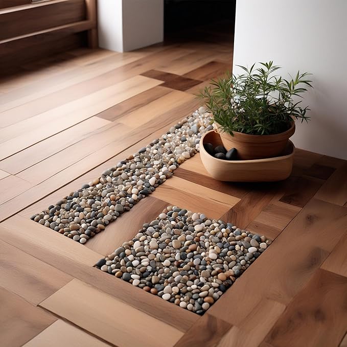 40lbs Pebbles for Landscaping, 1-2Inch Mixed Color Natural River Rocks for Aquarium, High Polished Decorative Stones for Vase Filler Fish Tank Gardening