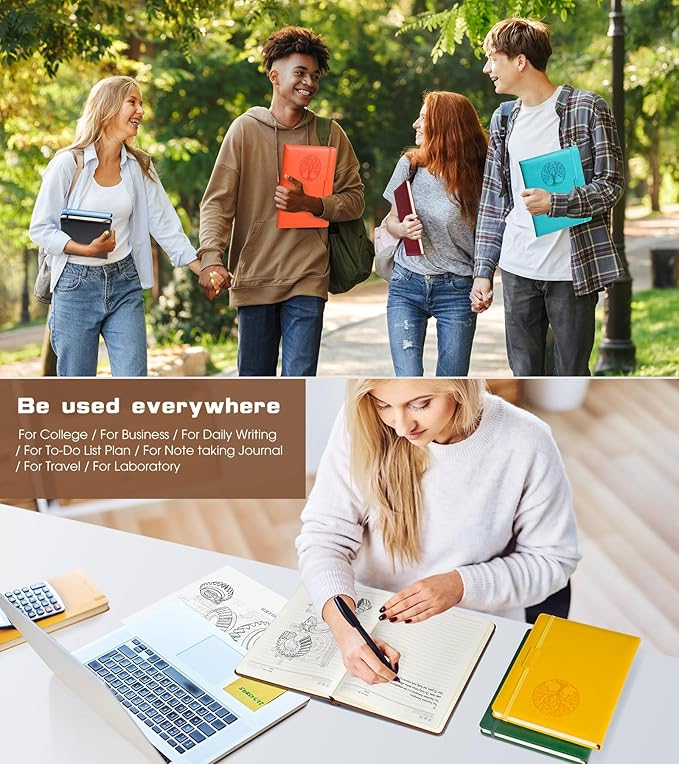 Lined Journal Notebook for Women Men,256 Pages A4 Large Hardcover Leather Journals for Writing,Travel,Business,Work,School,College Ruled Notebooks for Note Taking,Diary Notepad 8.6"×11" (pink)