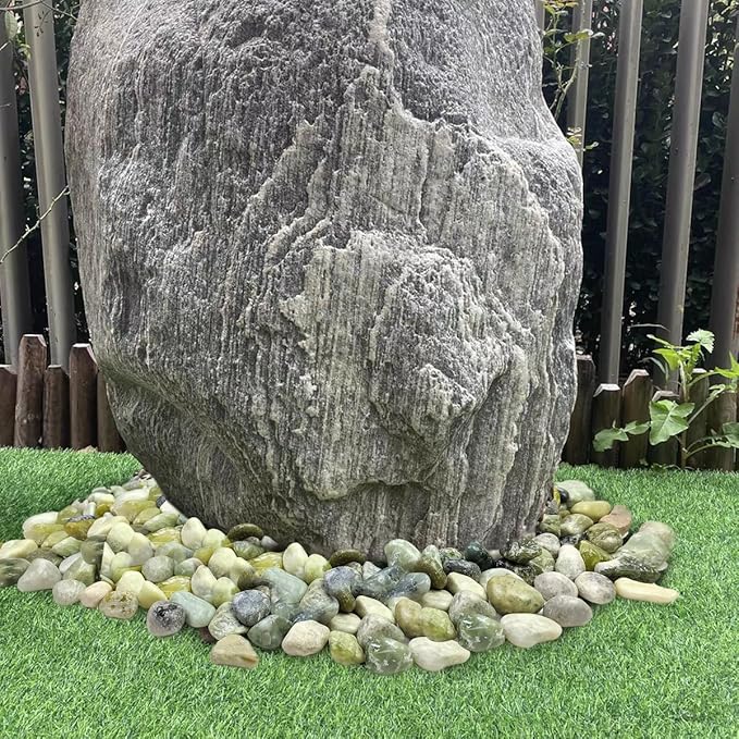 20lbs Jade River Rocks, 1-2 Inch Natural Pebbles for Indoor Plants, High Polished Decorative Stones Vase Filler Fish Tank Aquariums Landscaping Garden Outdoor and Indoor DIY