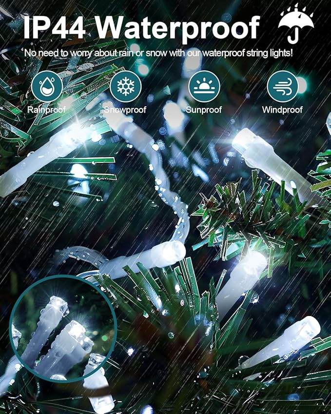 Fairy Lights for Bedroom Total 250 FT 760 LED, Extra Long Outdoor String Lights Waterproof, Timer & Memory, 8 Modes Dimmable Plug in Fairy for Classroom Outside Tree Wedding Patry Cool White