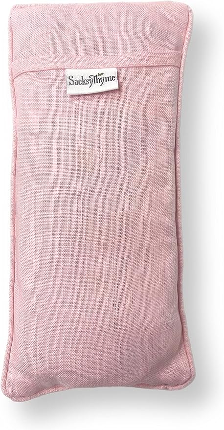 Sacksy Thyme Organic Linen Eye Pillow - Lavender & Flaxseed for Relaxation, Yoga, Stress Relief - Microwavable Heating Pad & Cool Compress - Made in USA - Gifts for Meditation
