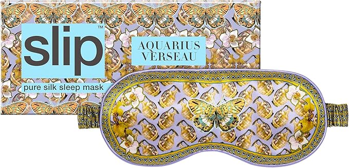 slip Pure Silk Sleep Mask - 100% Pure 22 Momme Mulberry Silk Eye Mask - Comfortable Sleeping Mask with Elastic Band, Zodiac Collection: Aquarius