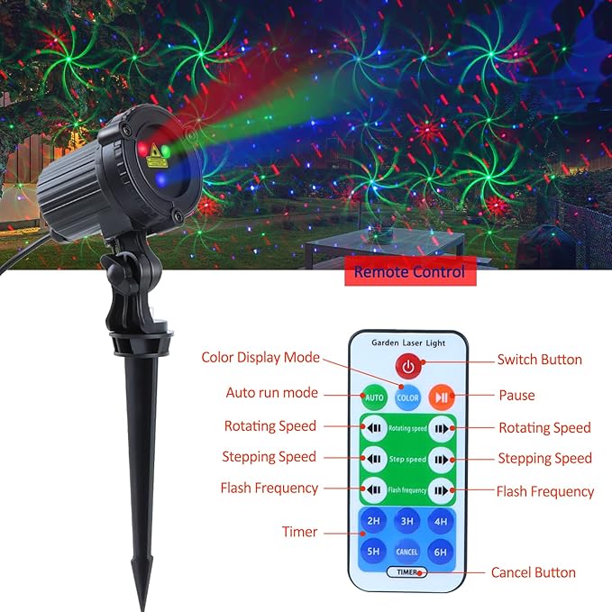Outdoor Laser Christmas Projector Lights 18 Pattern Decorative Laser Projector for Home and Garden