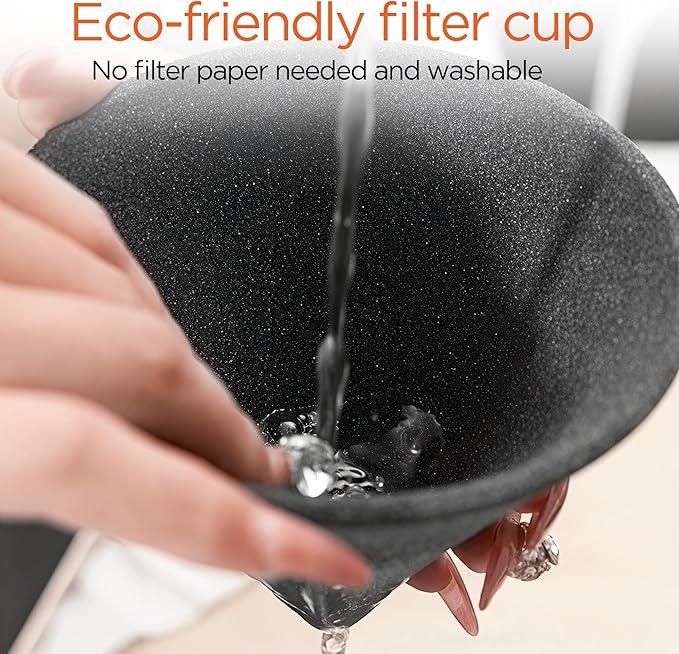 Ceramic Stone Material One-piece Baked Non-porous Tea Strainer - Loose Tea Straining Stepper - Coffee Precision Filter - Good Companion for Teapots (L)