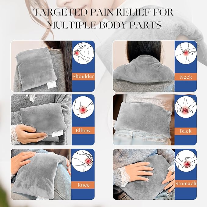 Microwavable Heating Pad with Washable Cover 13x7 Inch Flaxseed Microwave Hot Pack, Lavender Scent, Moist Warm Compress for Relaxation, Non-Electric & Portable