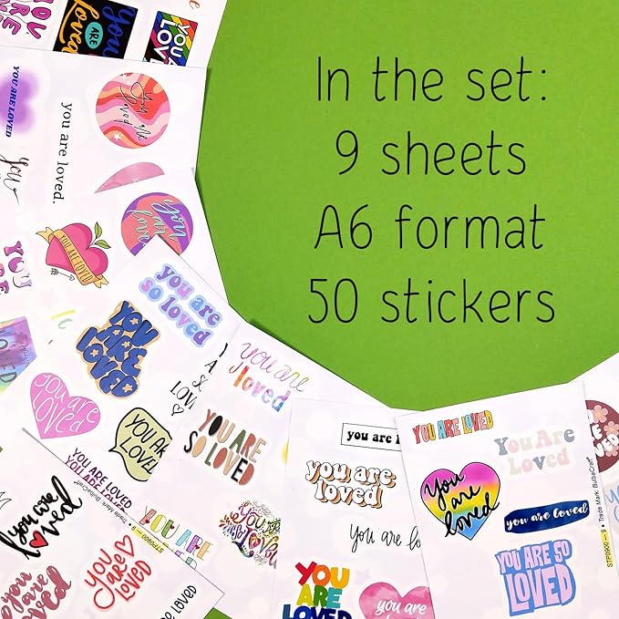 BulbaCraft You are Loved Stickers for Water Bottles - You are Loved Gifts, Gifts for Women & Men