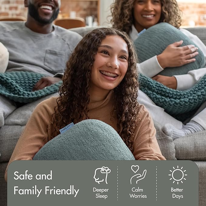 Quiet Mind Weighted Pillow for Adults 6 Lbs - Get Better Sleep - Sustainably Made and Chemical Free - Machine Washable (Small, Agave Green)