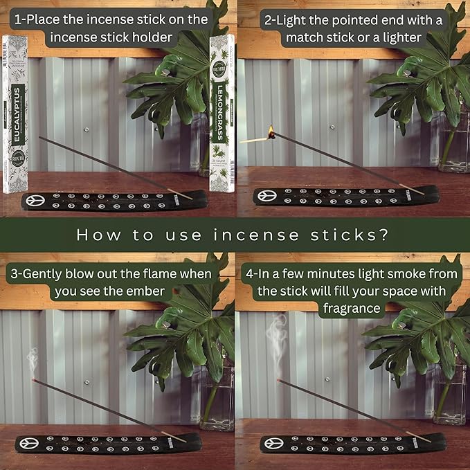 Trumiri Incense Sticks - Combo Pack of 40 Insence-Sticks - 20 Lemongrass + 20 Eucalyptus - Insenses - Insents - Incents - Inscense - Incence - Incienso - All Natural Incense Sticks