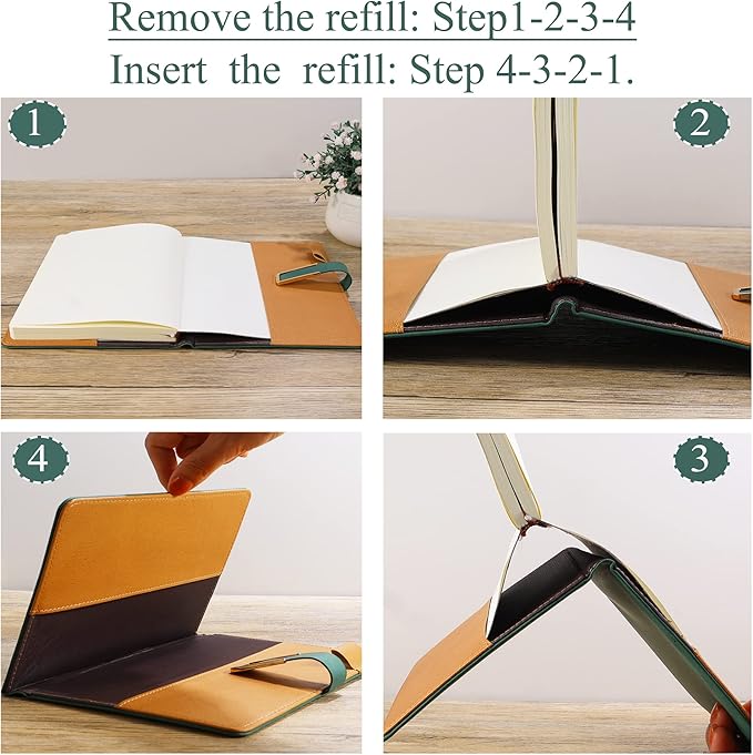 Tree of Life Refillable Writing Journal For Women & Men Faux Leather Hardcover Notebook A5 College Ruled 200 Lined Pages Lay-Flat Personal Diary With Pen & Magnetic Buckle (Tree of Life - Grey)