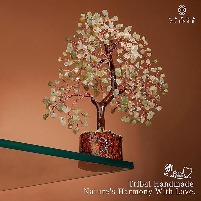 Crystal Tree of Life Green Aventurine Healing Crystal Trees for Home & Office Decoration, Handmade Bonsai Trees for Positive Energy, Money, Good Luck, Christmas Decor, Birthday Gifts for Women, Mom