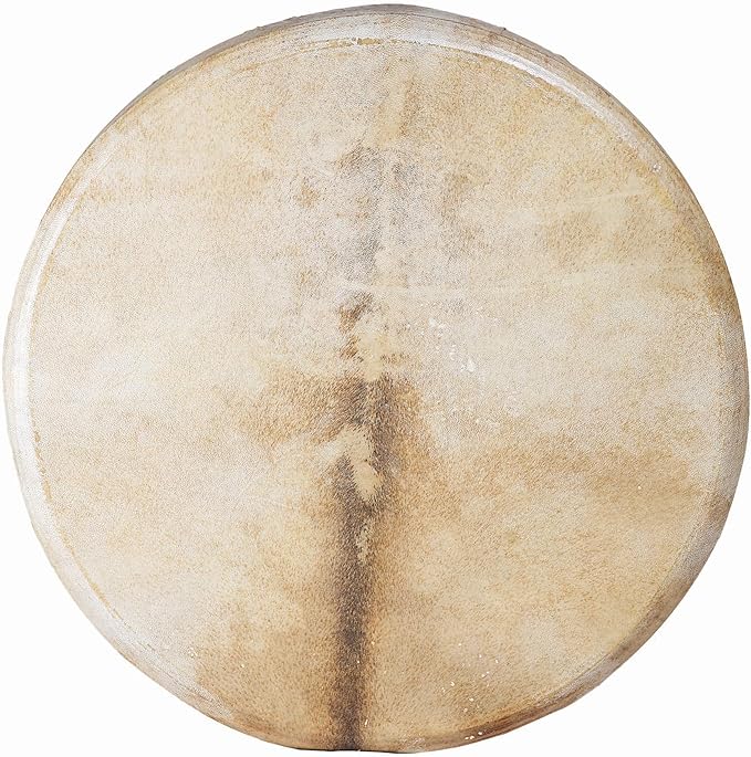 Handmade Shaman drum Frame Drum round 16" 18" 20" with goat skin Tree style on the back and handle Embrace Nature's Rhythms Authentic Native American Style Soul-Stirring Beats (18 inch)