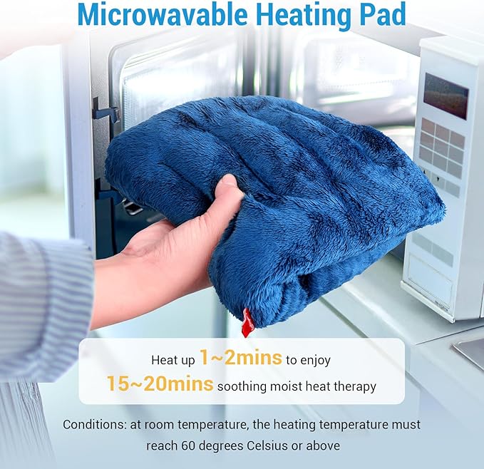 Comfytemp Microwave Heating Pad for Pain Relief, 8"x16" 2.18LB Hot Pack Moist Heat Physical Therapy for Neck Shoulder, Cramps, Muscle Aches, Joints, FSA Eligible HSA Warm Compress Gift for Men Women