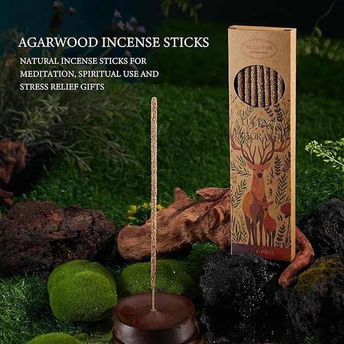 Agarwood Incense Sticks – Handmade Natural Incense Sticks for Sleep Aid, Meditation, Relaxation and Stress Relief Gifts