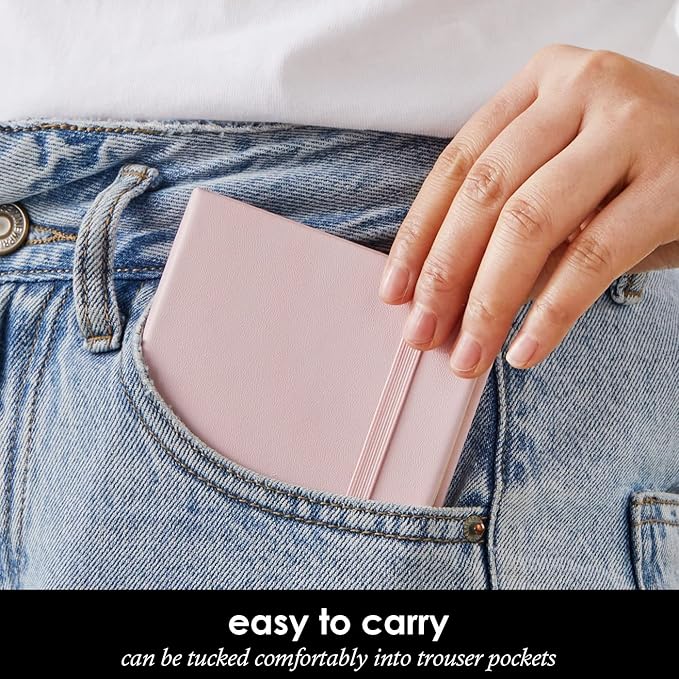 Small Notebook Journal with Pen, 3 Pack Mini Pocket Size Pink Journals Notebooks Bulk for Women Work School Writing Note Taking