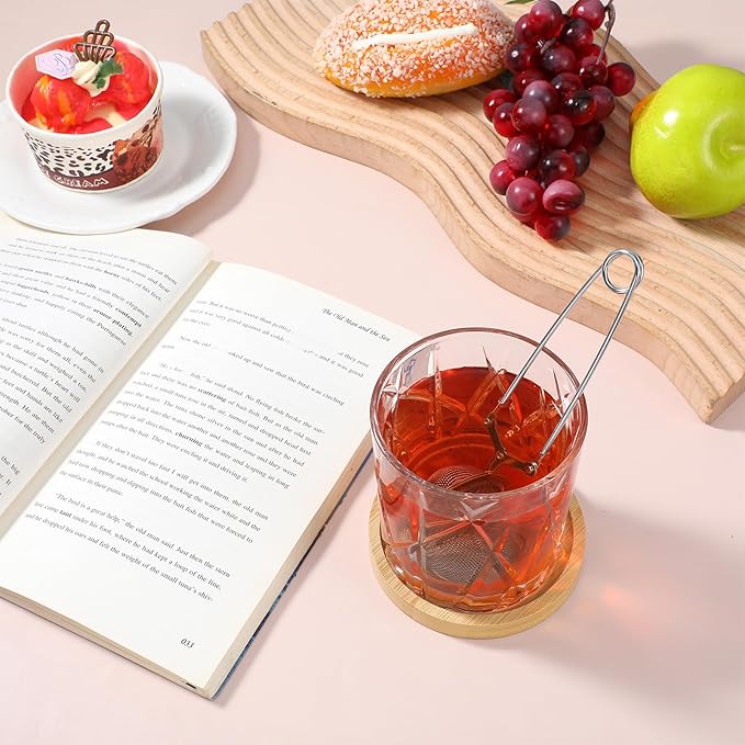 24 Pcs Snap Ball Tea Strainer Loose Leaf Tea Infuser Stainless Steel Teas Infuser Filter with Handle Mesh Snap Teas Ball Strainers for Loose Leaf, Spices, Seasonings(Silver)