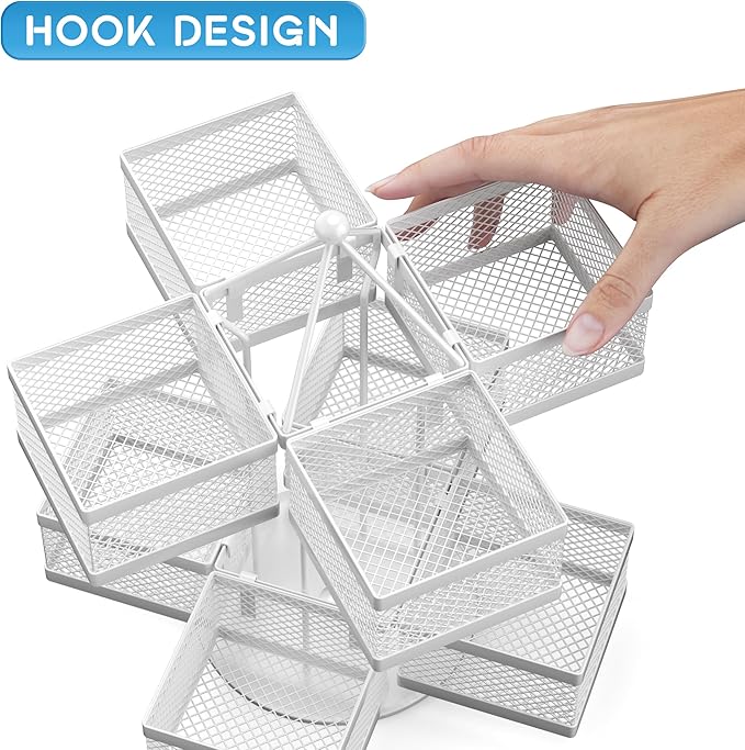 VOGWOLTH Tea Bag Organizer, Tea Bag Storage Holder Spinning Carousel 96 Teabags Container, Lazy Susan Coffee Creamer Sweetener Tea Caddy for Kitchen Counter Cabinet Pantry Shelf Organizer