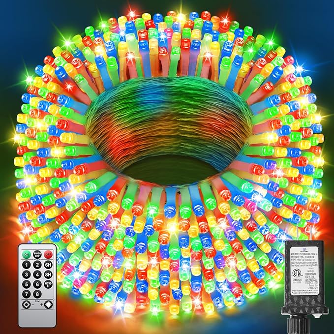 355FT Multicolor Christmas Lights Outdoor,900 LED Extra Long String Lights Waterproof Timer & Memory 8 Modes Dimmable Plug in Fairy Lights for Tree Patry Holiday Indoor Decorations