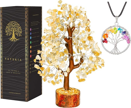 Citrine Crystal Tree - Feng Shui Decor - Chakra Tree - Spiritual Items - Home Decoration - Gemstone Tree - Crystals - Crystal Decor - Home Office Decor - Citrine Crystal Stone - Good Luck Gifts