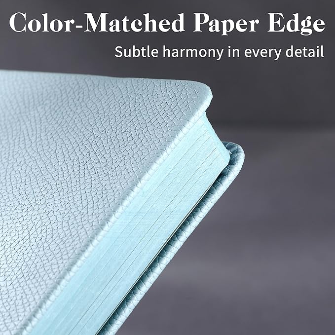CAGIE Textured Hardcover Lined Journal for Women and Men, A5 Leather Journal Notebook with 256 Pages, 100GSM Paper – College Ruled Journaling Notebook for Writing, Work, School, Daily Diary