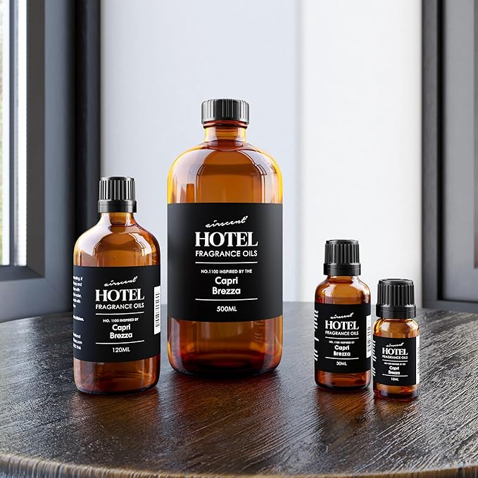 AirScent Capri Brezza Diffuser Oil No. 1100 - Volcano-Inspired Premium Fragrance Oil for Ultrasonic and Waterless Diffusers and Crafting - 30 ml, 1 fl oz Glass Bottle with Dropper