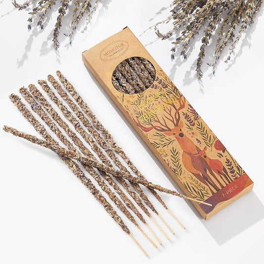 Lavender Incense Sticks – 7 Natural Incense Sticks for Meditation, Spiritual Use and Stress Relief Gifts, Handmade for Air Purification