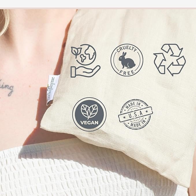 Sacksy Thyme Microwave Heating Pad - 100% Linen Cover, Unscented, Size 18x7, Comforting Heat Pad for Cramps, Back,Neck,Shoulders, Leg Pain, Hot Microwavable Heat Pack, Color: Sand, Made in USA