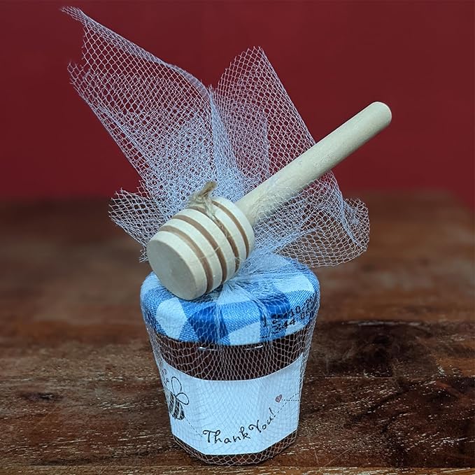 Wooden Honey Dipper Stick Collecting Dispensing Drizzling Jam Portable Wedding Party (8cm, 30)