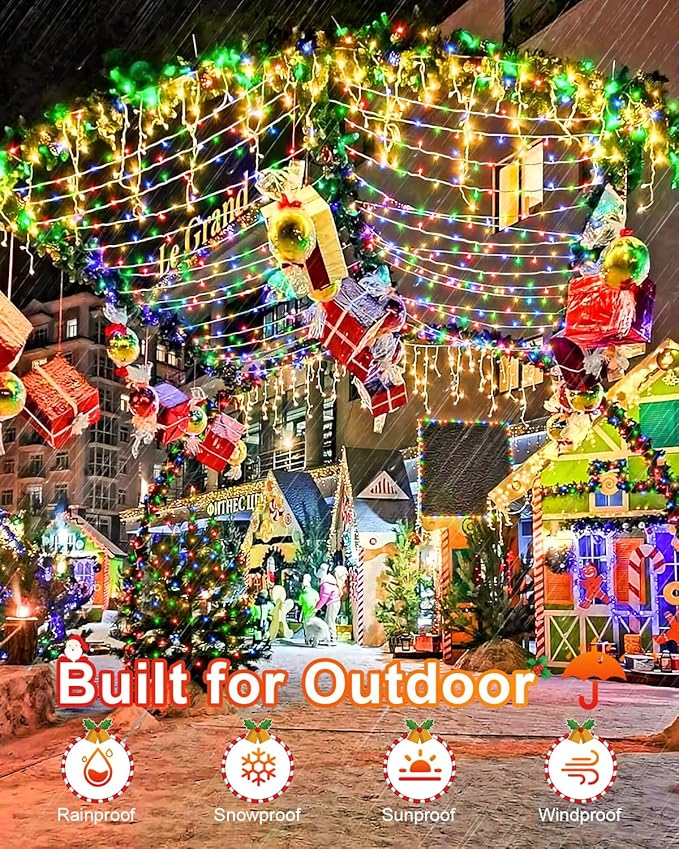 355FT Multicolor Christmas Lights Outdoor,900 LED Extra Long String Lights Waterproof Timer & Memory 8 Modes Dimmable Plug in Fairy Lights for Tree Patry Holiday Indoor Decorations
