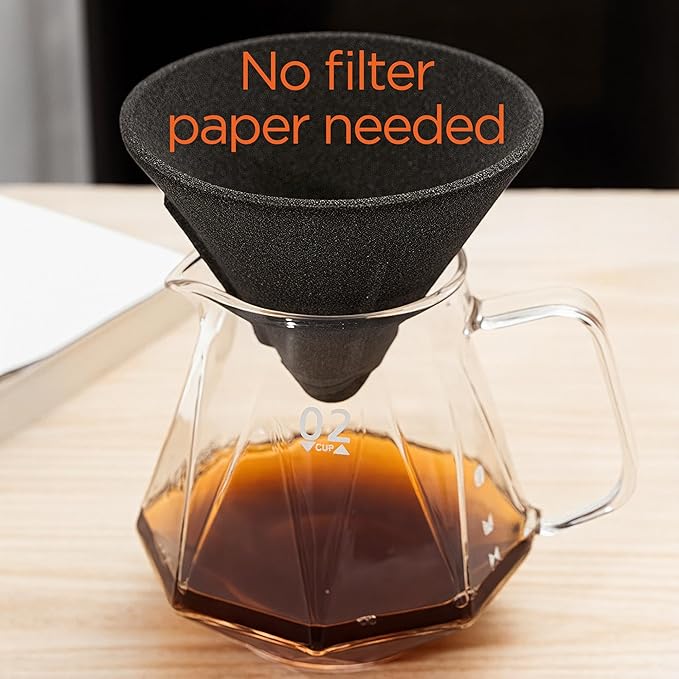 Ceramic Stone Material One-piece Baked Non-porous Tea Strainer - Loose Tea Straining Stepper - Coffee Precision Filter - Good Companion for Teapots (L)