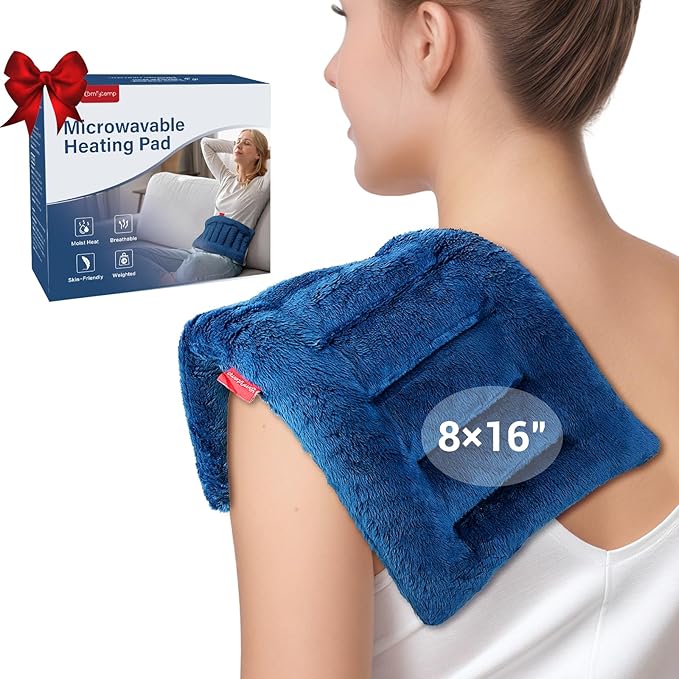 Comfytemp Microwave Heating Pad for Pain Relief, 8"x16" 2.18LB Hot Pack Moist Heat Physical Therapy for Neck Shoulder, Cramps, Muscle Aches, Joints, FSA Eligible HSA Warm Compress Gift for Men Women