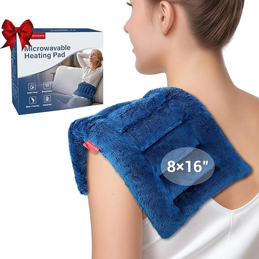 Comfytemp Microwave Heating Pad for Pain Relief, 8"x16" 2.18LB Hot Pack Moist Heat Physical Therapy for Neck Shoulder, Cramps, Muscle Aches, Joints, FSA Eligible HSA Warm Compress Gift for Men Women