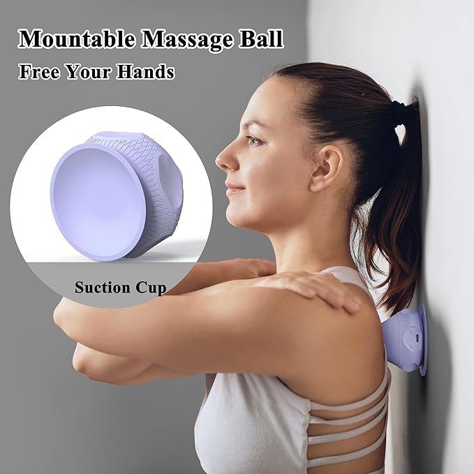PROIRON Mountable Massage Ball with Suction Cup Pinpoint Deep Tissue Muscle Knot & Sore Relief, Vibration & Heating Trigger Point Massage Tool for Back Neck, Self-Massage Tool