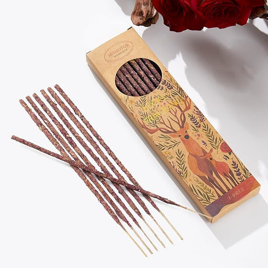 Rose Incense Sticks – Natural Incense Sticks for Meditation, Spiritual Use and Stress Relief Gifts, Handmade for Air Purification
