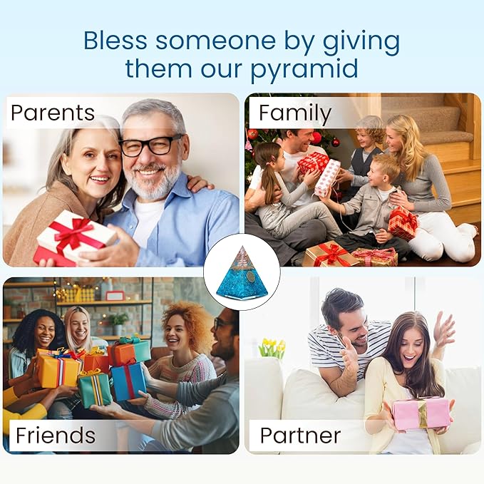 Orgone Aquamarine Pyramid – Handcrafted Healing Crystal for Positivity, Courage, Meditation, Yoga, Reiki & Chakra Balancing