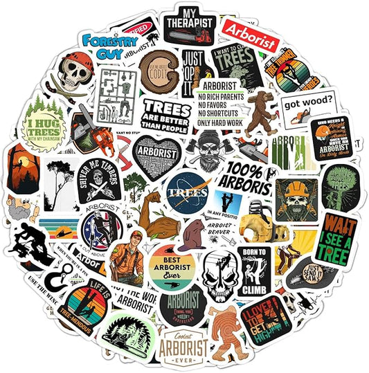 BulbaCraft Arborist Stickers for Water Bottle and Laptop - Nature Party Favors & Decorations, Waterproof Vinyl Tree Decals, Arborist and Forestry Stickers Laptop Decals, Gifts for Women & Men