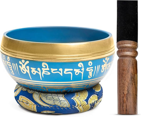 Tibetan Singing Bowl Set Brass - Master Healing Grade - Authentic Handcrafted Sound Bowl by Himalayan Bazaar