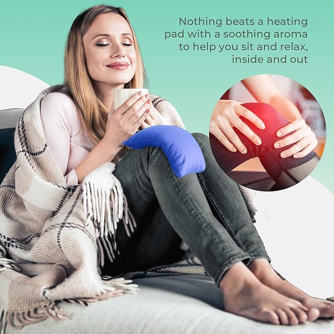 My Heating Pad for a Better Comfort - Moist Microwavable Heating Pads for Joint Pain and Sore Muscles - Microwave Hot Pack Heat Pad for Cramps - Chilled or Heated Pad Therapy Pillow - 2 Packs Blue