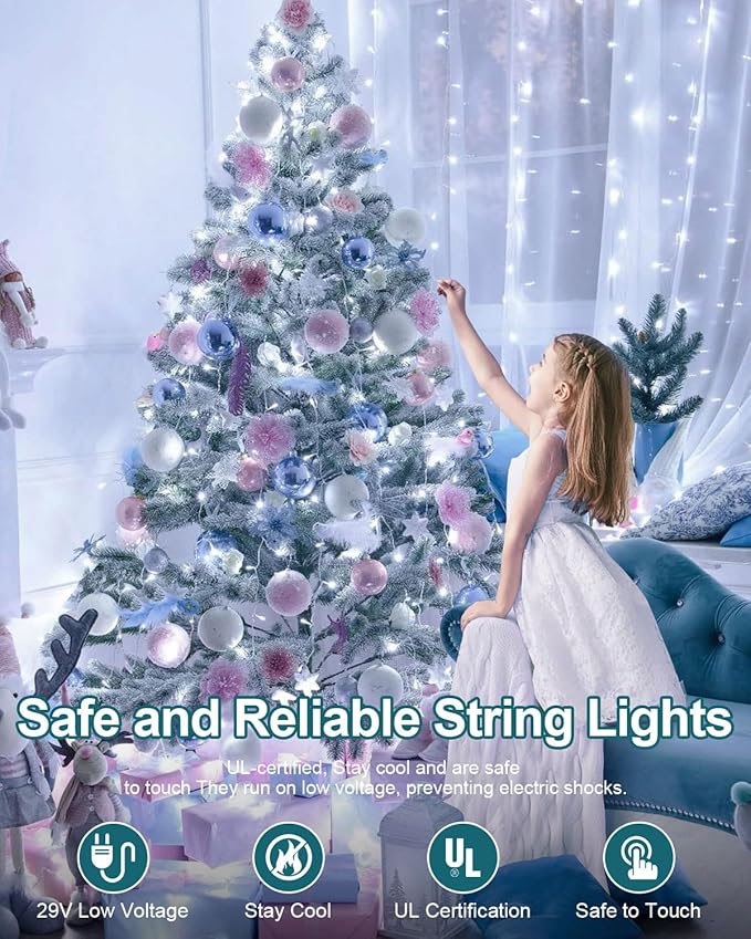 Fairy Lights for Bedroom Total 250 FT 760 LED, Extra Long Outdoor String Lights Waterproof, Timer & Memory, 8 Modes Dimmable Plug in Fairy for Classroom Outside Tree Wedding Patry Cool White