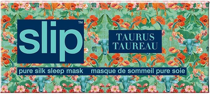 slip Pure Silk Sleep Mask - 100% Pure 22 Momme Mulberry Silk Eye Mask - Comfortable Sleeping Mask with Elastic Band + Filler and Internal Liner, Zodiac Collection: Taurus