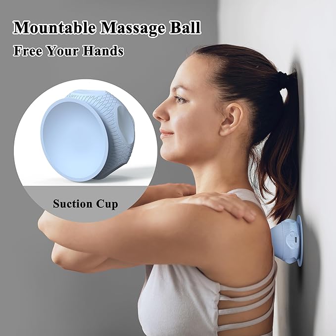 PROIRON Mountable Massage Ball with Suction Cup Pinpoint Deep Tissue Muscle Knot & Sore Relief, Vibration & Heating Trigger Point Massage Tool for Back Neck, Self-Massage Tool
