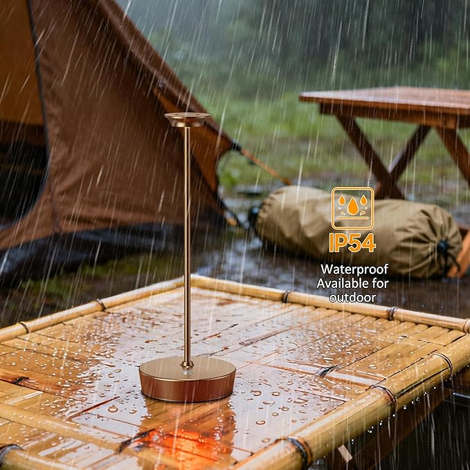 YHT Cordless LED Table Lamp Set of 2, Outdoor Portable LED Table Lamp, Dimming 6000mAh Battery Waterproof Table Light for Restaurant, Patio, Dinner, Bedroom (Coffee)