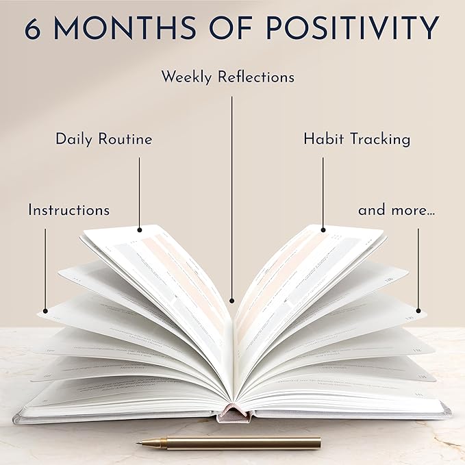 RYVE Daily Gratitude Journal for Women: 6-Month Guided Positivity & Wellness Journal with Prompts - Affirmation, Mindfulness, Self Help & Reflection, Gratitude Journal Notebook, Manifestation Journal